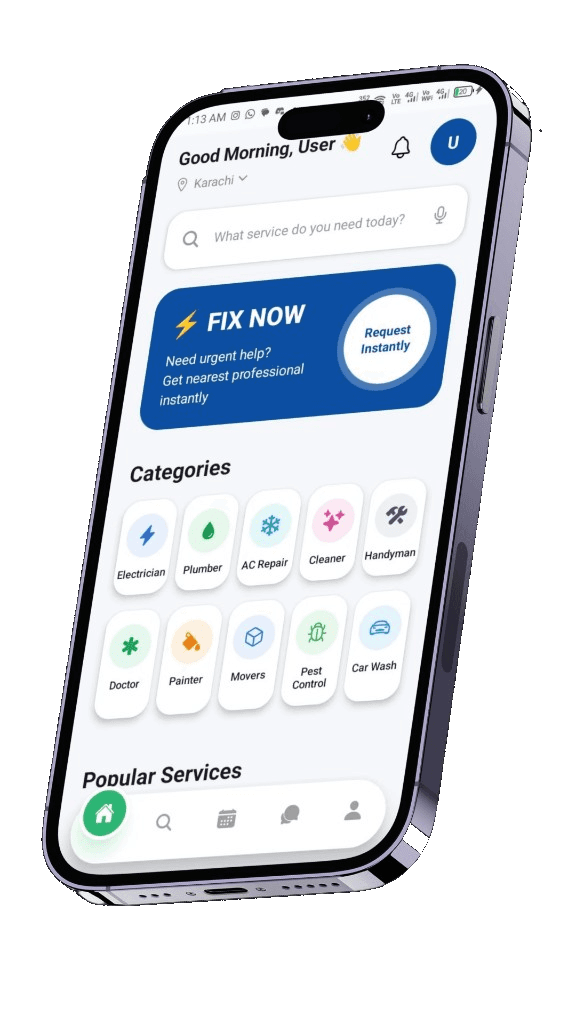 ServyGo mobile app home screen